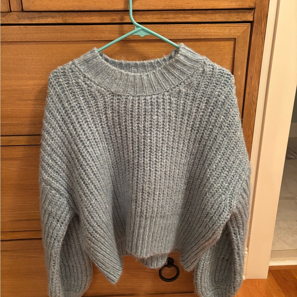 Topshop Light Blue Crew Neck Sweater
